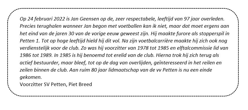 In memoriam Jan Geensen